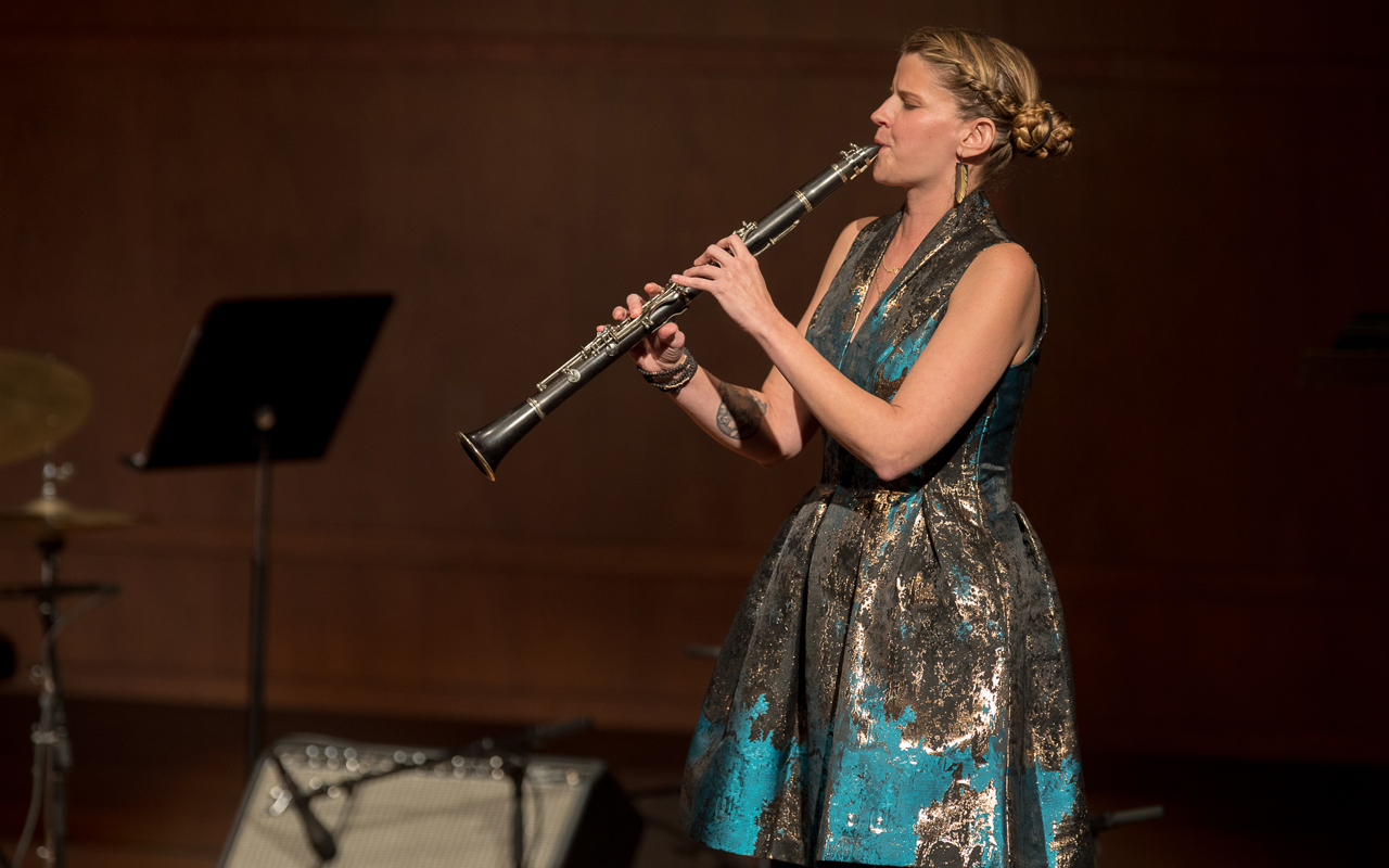 Beth Fleenor playing clarinet, photo by Daniel Sheehan.