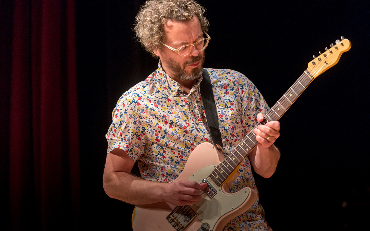 Jakob Bro playing guitar, photo by Daniel Sheehan.