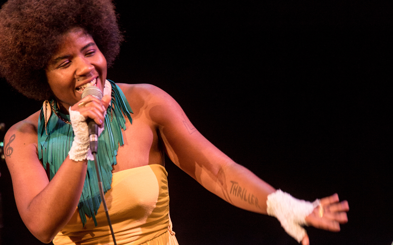 SassyBlack singing, photo by Daniel Sheehan.
