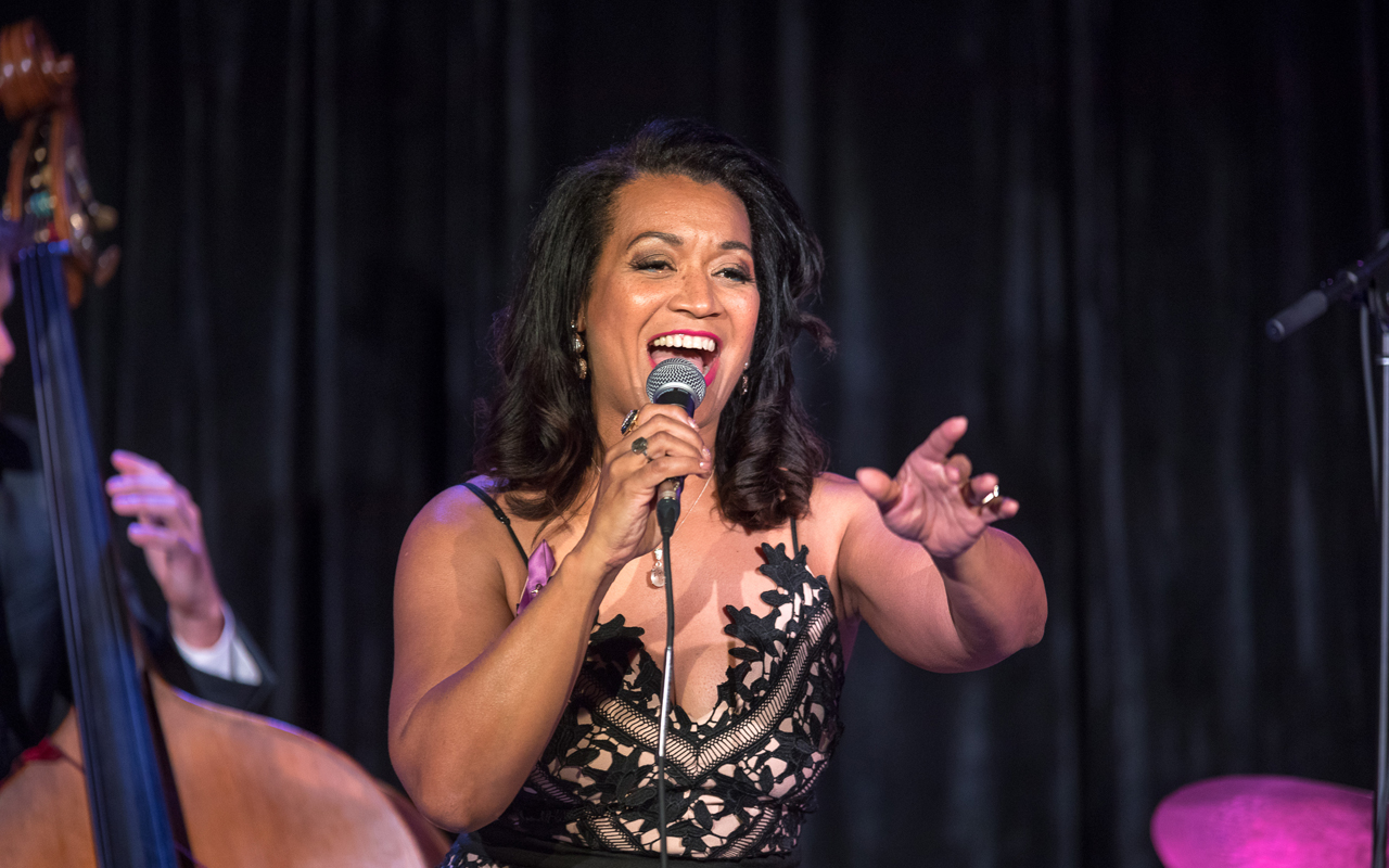 Jacqueline Tabor sings at the Seattle Jazz Showcase. part of the 2019 Earshot Jazz Festival at the Town Hall Forum