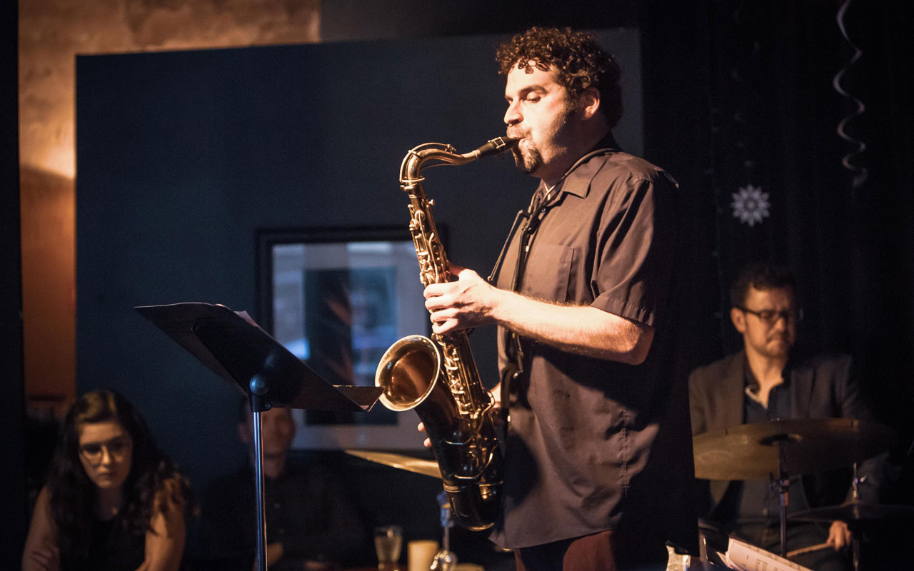 Steve Treseler by Ziggy Spiz Seattle saxophonist Steve Treseler playing a saxophone