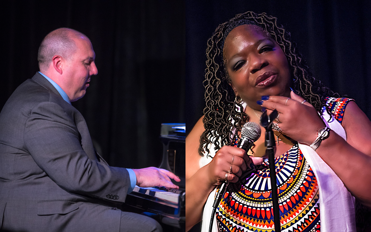 Eric Verlinde playing piano and Elnah Jordan singing