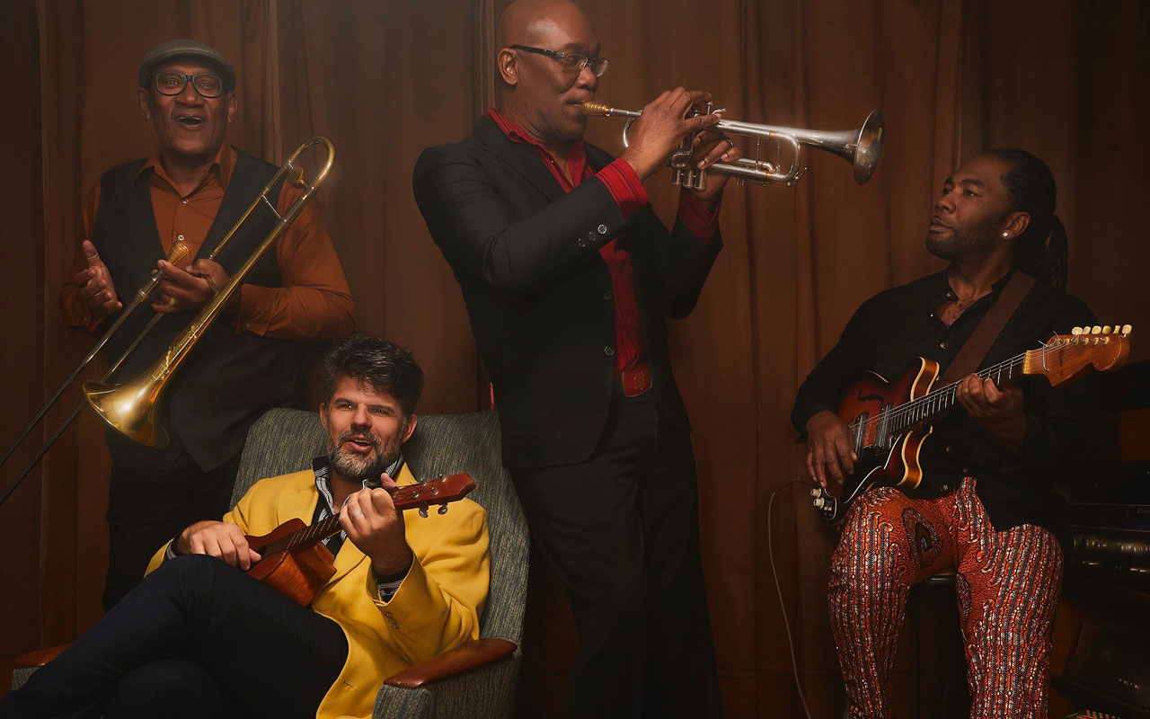 Drew Gonsalves with the band Kobo Band