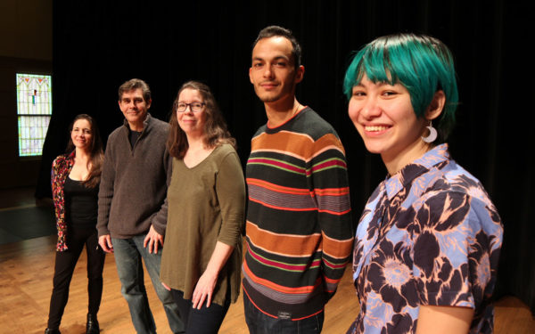 Marina Albero, Steve Peters, Heather Bentley, Carlos Snaider, and Leanna Keith standing in a row.